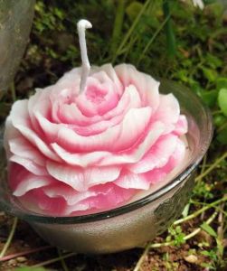 Wax Premium Peony Flower Scented Candle, Color : Pink for Home Decor