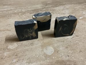Charcoal Handmade Cold Processed Soap, Shape : Square for Skin Care