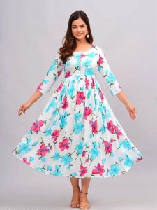 Ladies One Piece Dress, Color : Multicolor Beach