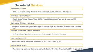 Secretarial Services