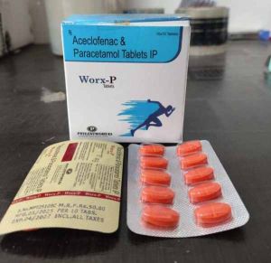 Worx P Aceclofenac Paracetamol Tablet, Brand Name : Worx-P