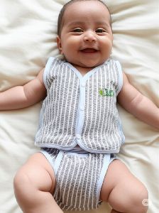 Zebra Cross Muslin Cotton Matching Langot Jabla