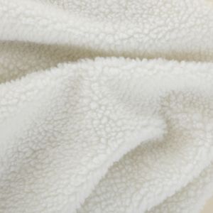 Plain Polyester Sherpa Fleece Fabrics, Color : White