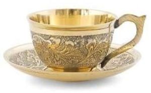 Brass Cup Saucer Set