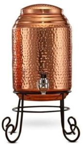 Cylindrical Copper Water Dispenser, Brand Name : Metals Bazar