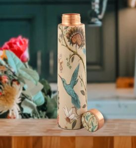 Pure Copper Printed Water Bottle