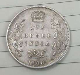 Year 1906 1 Rupees Coin