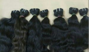 Indian Human Hair, Color : Natural Black for Wigs, Weaves