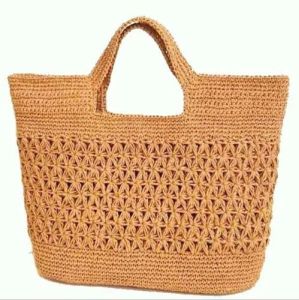 Handmade Crochet Jute Carry Bag, Color : Brown for Shopping