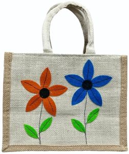 Jute Patchwork Tote Bag