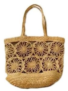 Ladies Fancy Jute Handbag, Color : Brown for Casual, Party