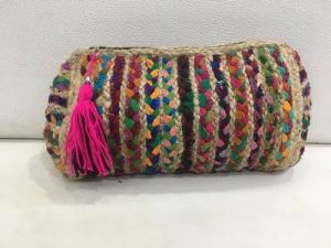Multicolor Jute Clutch Bag
