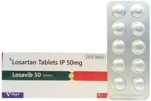 Losartan Potassium Tablets, Pack Size : 10x10