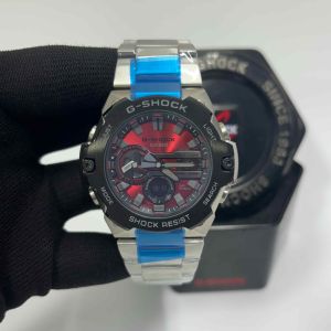 Casio G-Shock Stainless Steel Red Dial