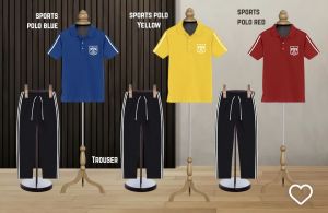 School Sports Tshirt Track Pants Set, Color : Multicolor Formal