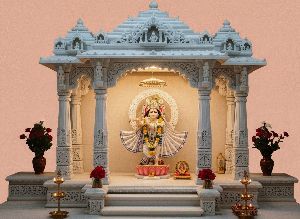 Polished Plain White Marble Temple 3 Feet, 4 Feet, 6 Feet, 8 Feet
