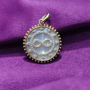 925 Sterling Silver Infinity Design Mother OF Pearl Pendant