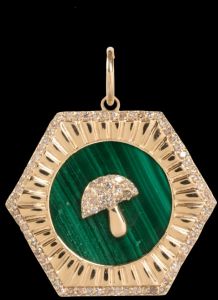 Mushroom Malachite Stone 925 Sterling Silver Pendant