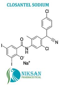Closantel Sodium, Brand Name : Closandot, CAS No. : 61438-64-0
