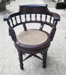 Round Cane Seat Spindle Back Chair