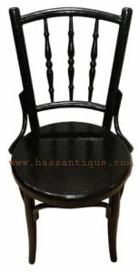 Spindle Back Black Wood Accent Chair