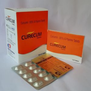 Curecum Curcumin And Piperine Tablets, Purity : 99%