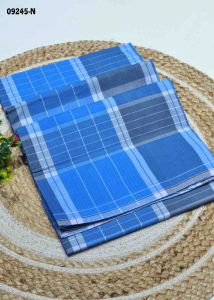 Blue Color Stiched Cotton Lungies, Length : 2.25 Meter