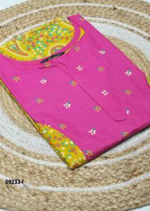 Yellow Color Cotton Readymade Pocket Nighty Casual All Sizes