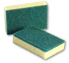 POT Fight Green Pad with Sponge for Pans, Crockery