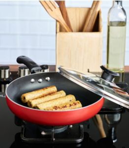 Vinod Zest Non Stick Deep Frypan With Glass Lid