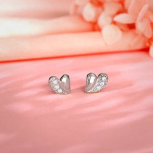 925 Silver Bonded Love Stud Earrings