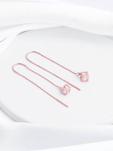 925 Silver Rose Gold Cubic Crystal Earrings
