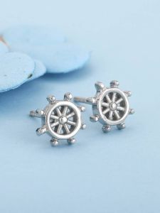 925 Sterling Silver Classic Wheel Earrings
