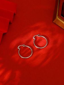 Silver Classic Work Hoop Earrings