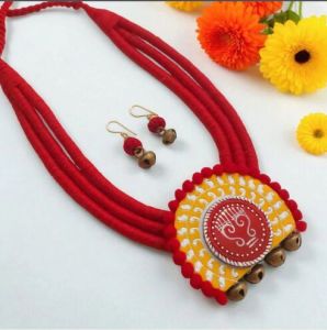 Shilpika: Handcrafted Teracotta Necklace and Earring Set