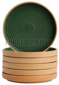 Ceramic Green Quarter Plate 21cm Diameter for Dining
