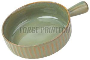 Parcelain Green Ceramic Pasta Bowl, Shape : Round