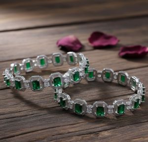 Statement Green AD Bangle Set