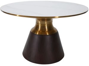 Avior Big Modern Round Side Table With Marble Top