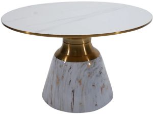 Castor Big Side Table With Marble Top And Metal Base