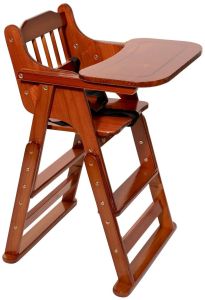 Oscar Baby High Chair Pine Wood Material - Dark Brown
