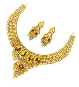Dotted Gold Necklace Set Elegant Party