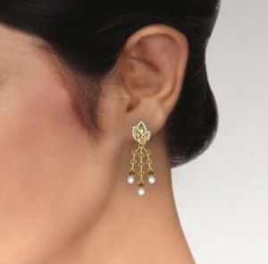 Pearls N Swirls Earring for Wedding, Size (Inches) : Small, Medium