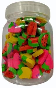 Fruit Shape Stationery Eraser Jar