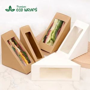 Biodegradable Materials Eco-Friendly Brown Sandwich Box