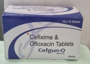 Cefgun Cefixime Ofloxacin Tablets, Color : White for Clinic, Hospital
