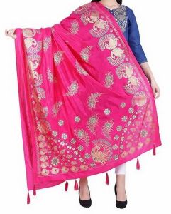 Ladies Digital Print Banarasi Silk Dupatta Party Wear