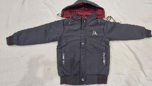 Plain Synthetic Leather Children Jackets, Color : Black Party Wear