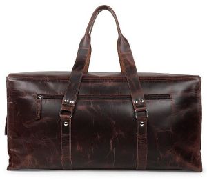 Brown Handcrafted Premium Buckle Leather Duffle Bag