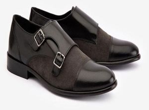 Mens Formal Black Double Monk Strap Leather Shoes